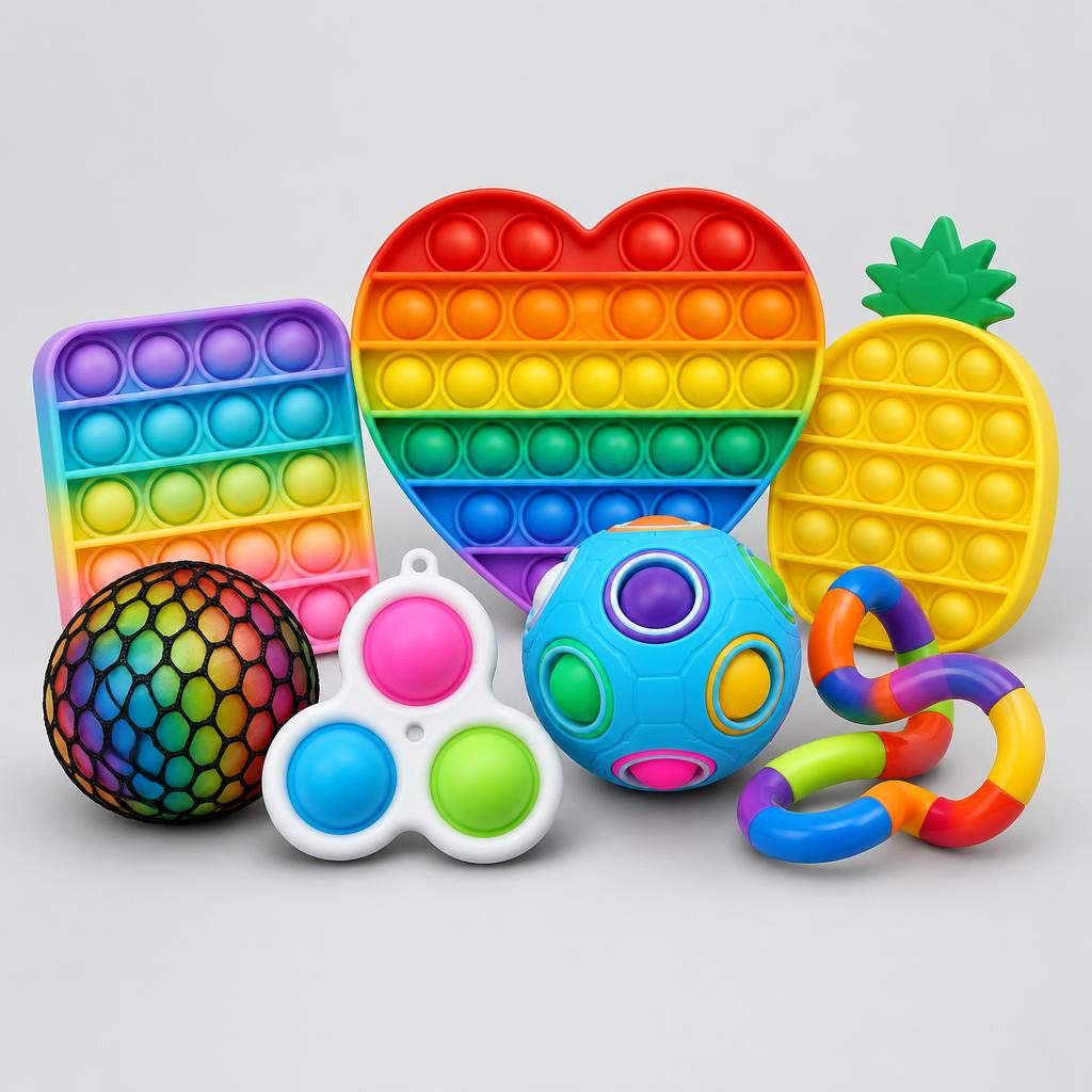 Jouets sensoriels (pop-it, fidget)